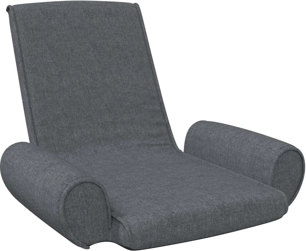 vidaXL Chaise pliable de sol Gris foncé Tissu