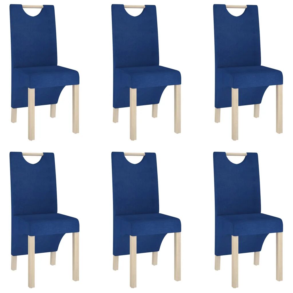 vidaXL Chaises de salle à manger 6 pcs Bleu Tissu