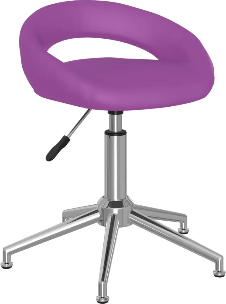 vidaXL Chaise pivotante de salle à manger Violet Similicuir