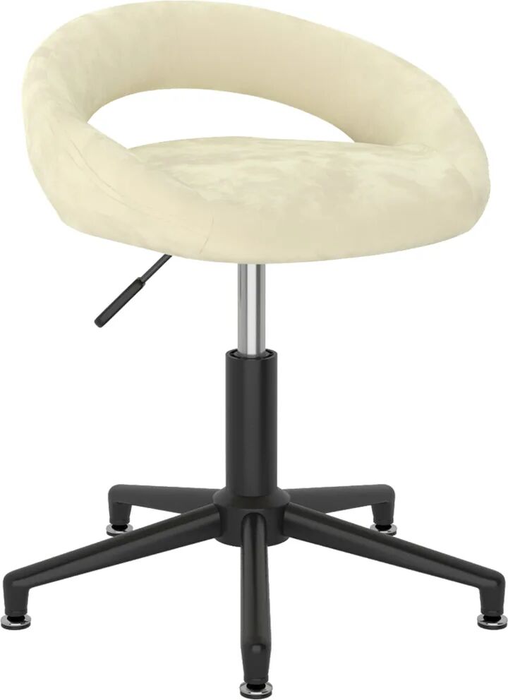 vidaXL Chaise pivotante de salle à manger Crème Velours