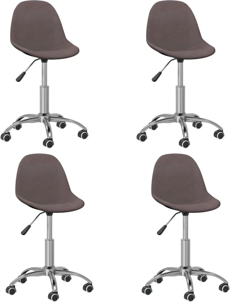 vidaXL Chaises pivotantes de salle à manger 4 pcs Taupe Tissu