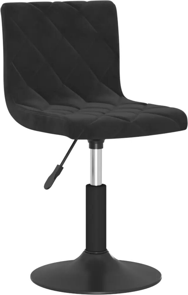 vidaXL Chaise pivotante de salle à manger Noir Velours