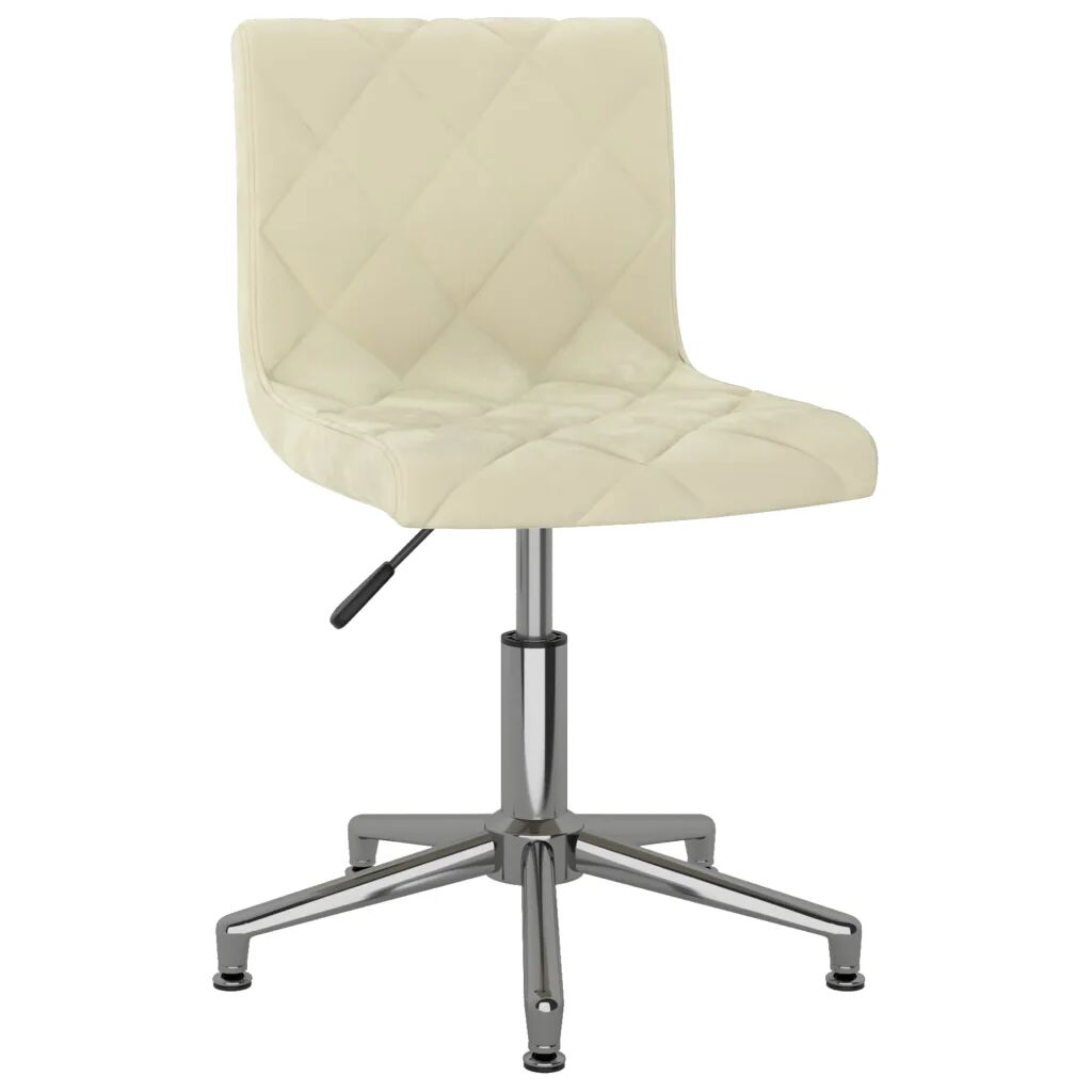 vidaXL Chaise pivotante de salle à manger Crème Velours