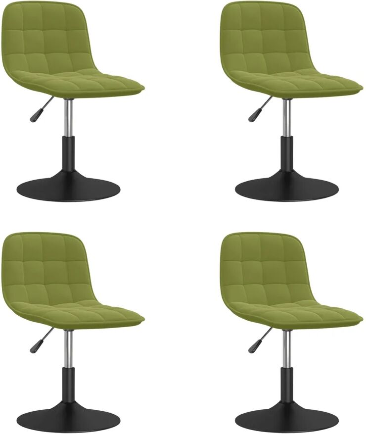 vidaXL Chaises pivotantes de salle à manger 4 pcs Vert clair Velours