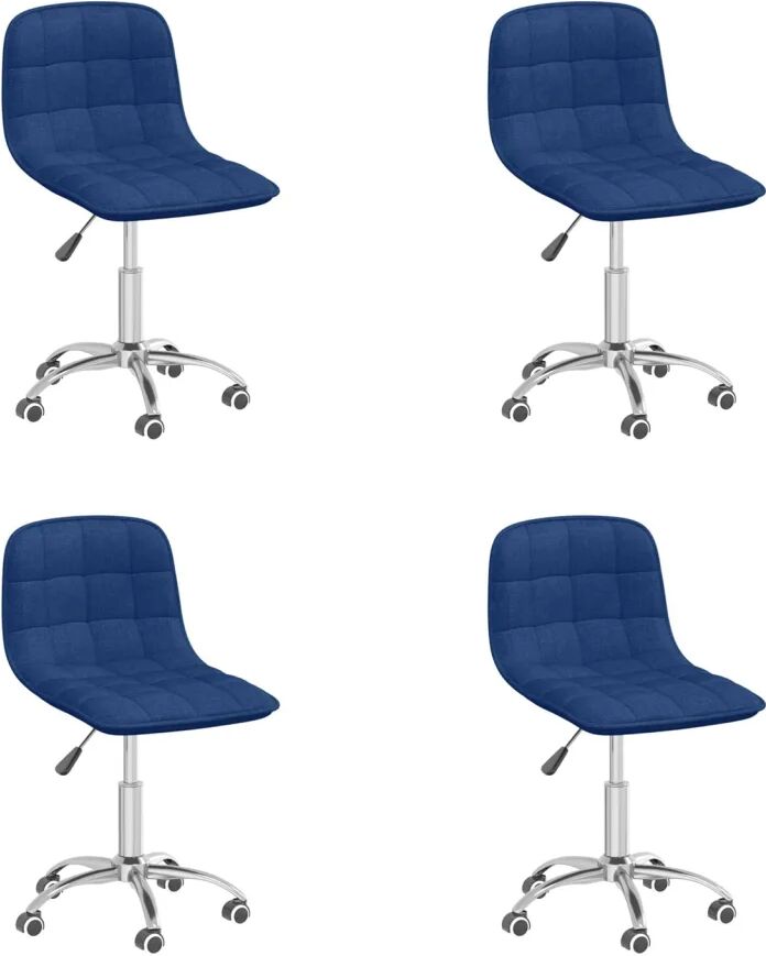 vidaXL Chaises pivotantes de salle à manger 4 pcs Bleu Tissu