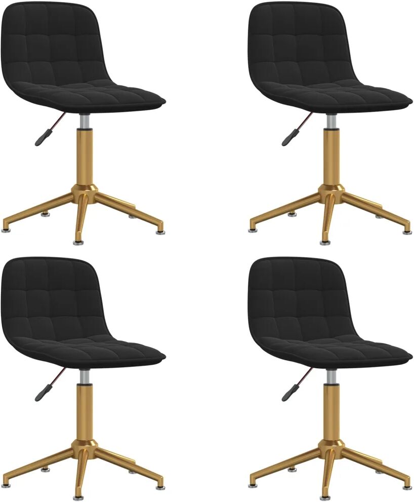 vidaXL Chaises pivotantes de salle à manger 4 pcs Noir Velours