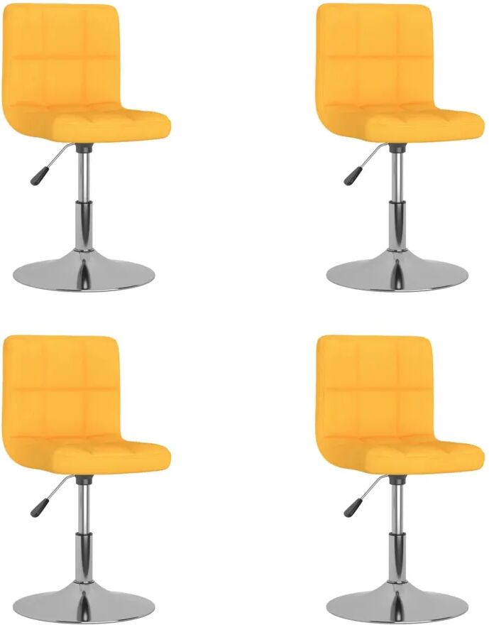 vidaXL Chaises pivotantes de salle à manger 4 pcs Jaune Tissu