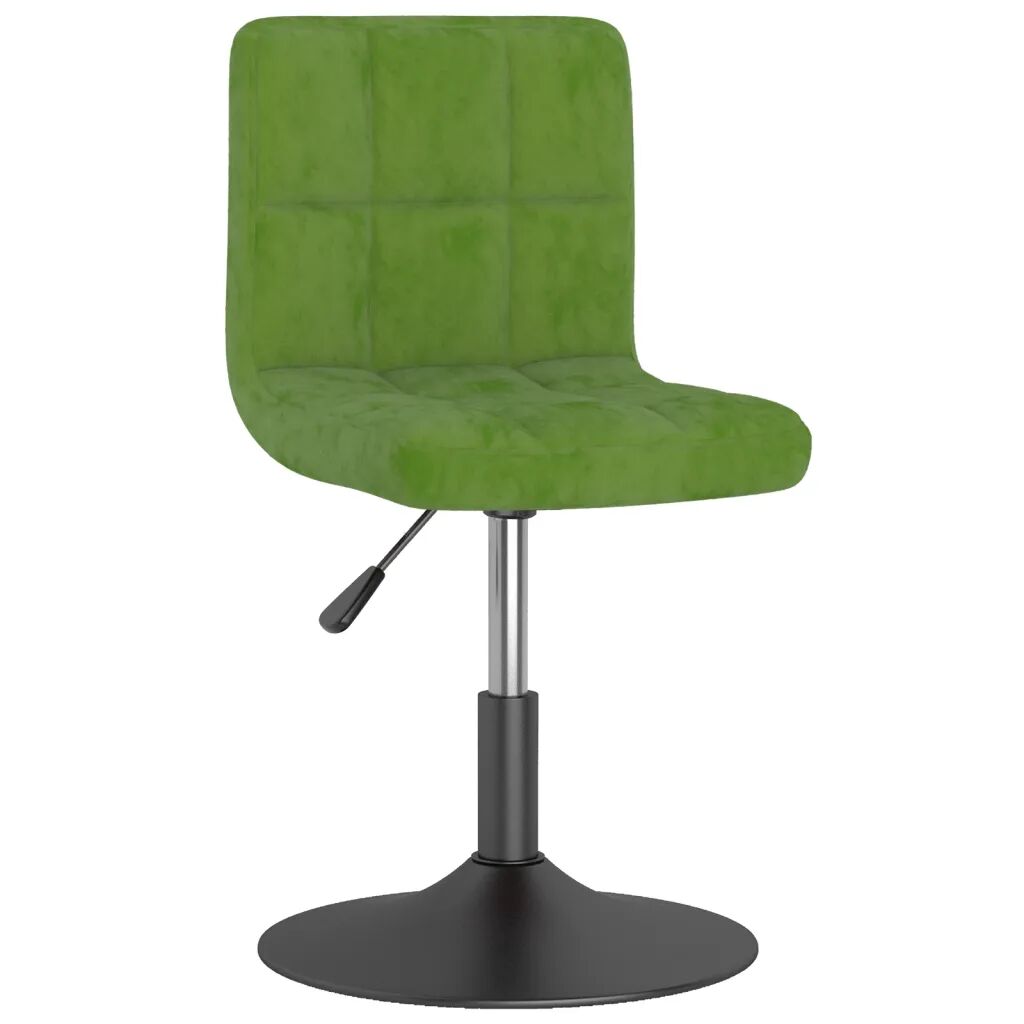 vidaXL Chaise pivotante de salle à manger Vert clair Velours