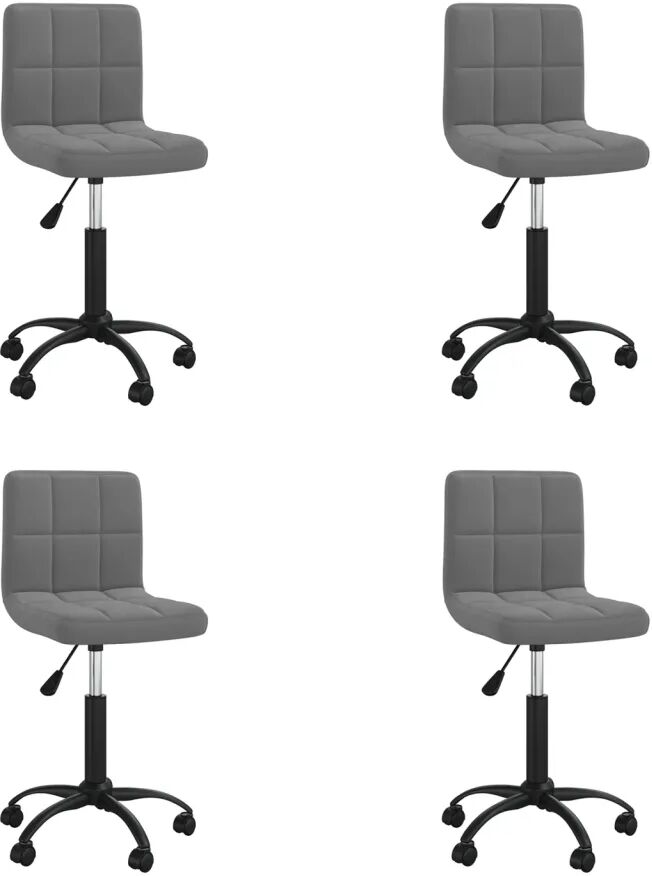 vidaXL Chaises pivotantes de salle à manger 4 pcs Gris foncé Velours