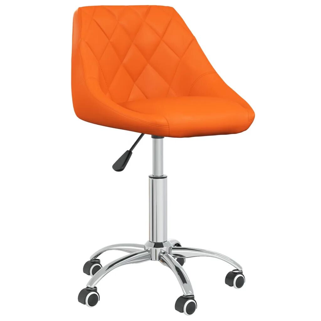 vidaXL Chaise pivotante de salle à manger Orange Similicuir