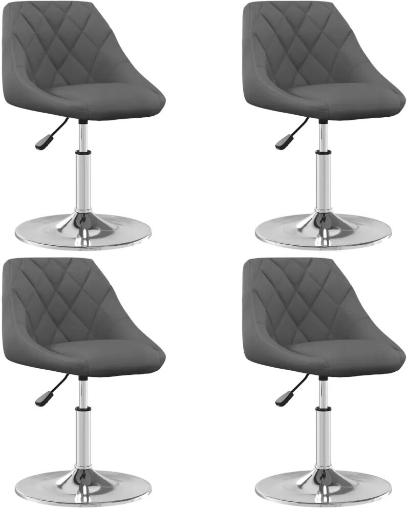 vidaXL Chaises pivotantes de salle à manger 4 pcs Gris foncé Velours