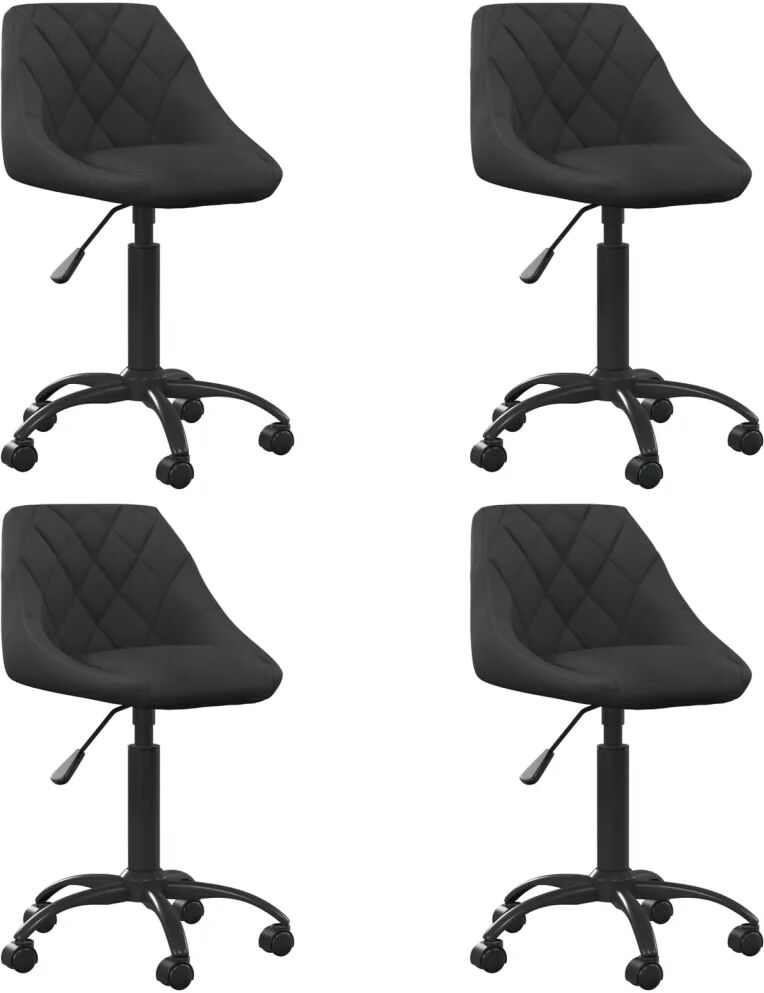 vidaXL Chaises pivotantes de salle à manger 4 pcs Noir Velours