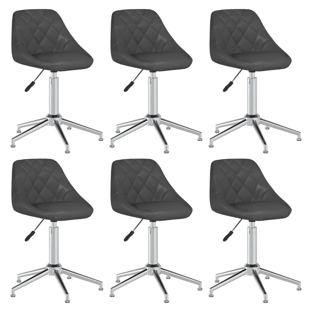 vidaXL Chaises pivotantes de salle à manger 6 pcs Gris Similicuir