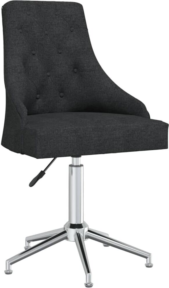 vidaXL Chaise pivotante de salle à manger Noir Tissu