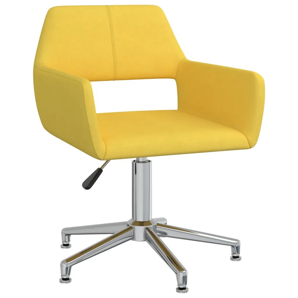 vidaXL Chaise pivotante de salle à manger Jaune Tissu