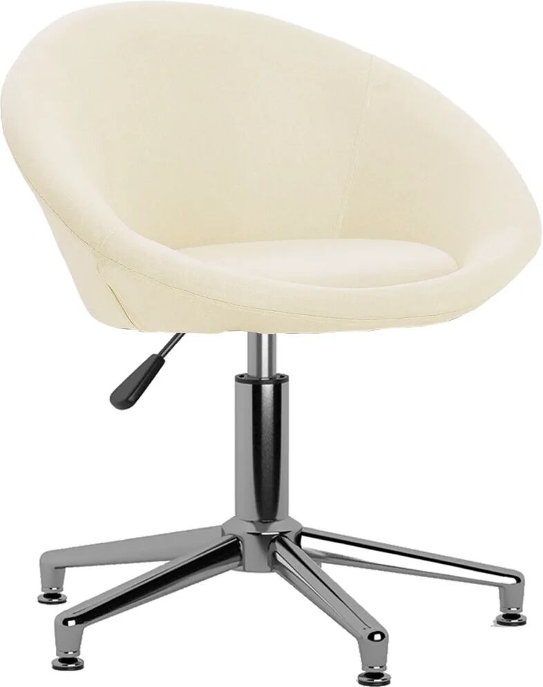 vidaXL Chaise pivotante de salle à manger Crème Tissu