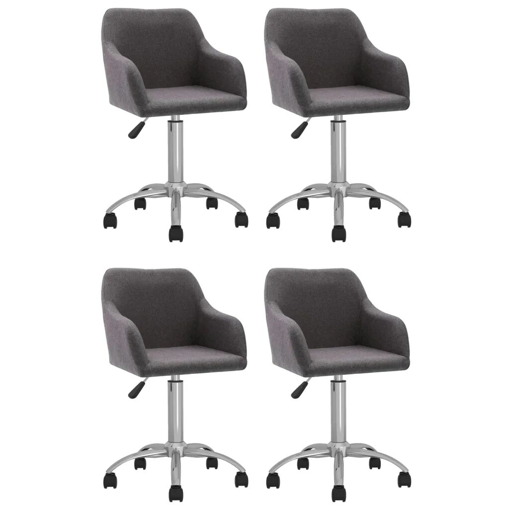 vidaXL Chaises pivotantes de salle à manger 4 pcs Taupe Tissu