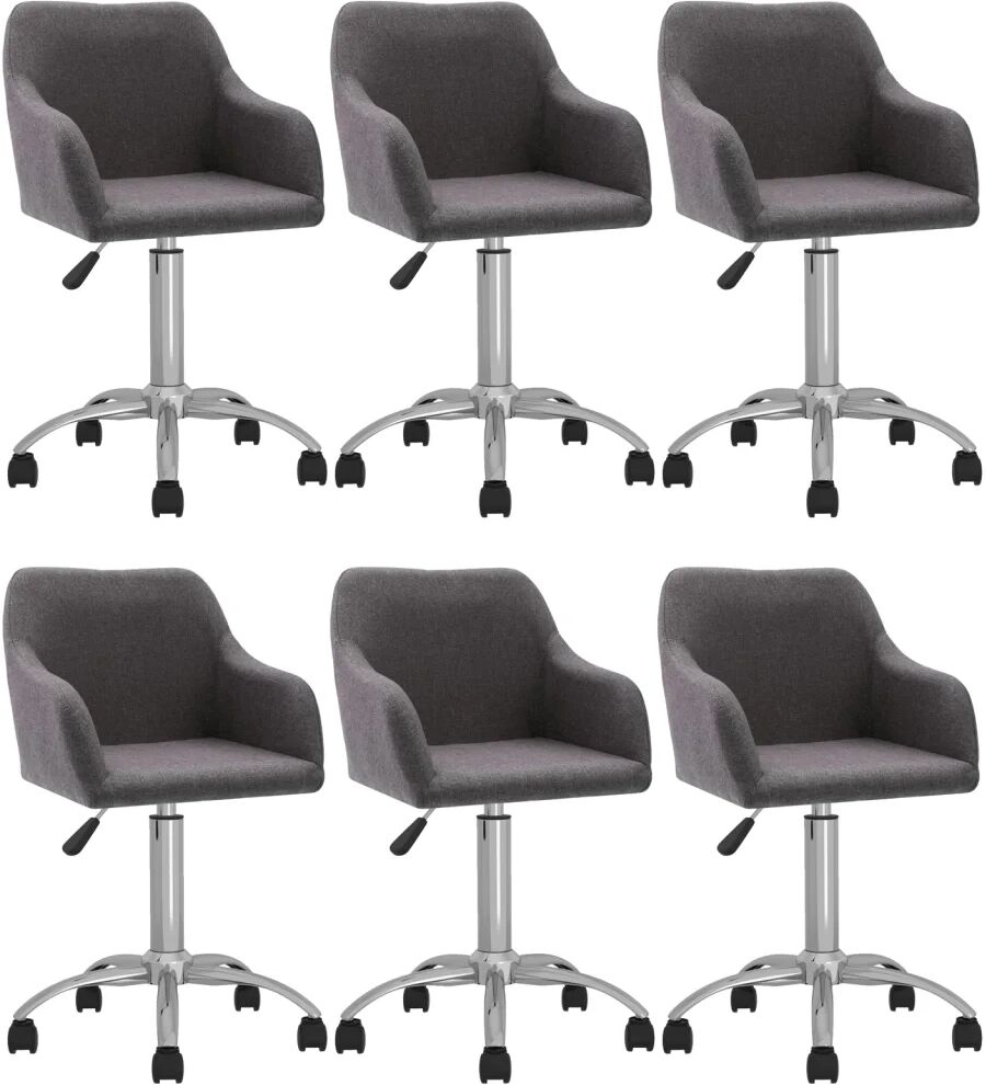 vidaXL Chaises pivotantes de salle à manger 6 pcs Taupe Tissu