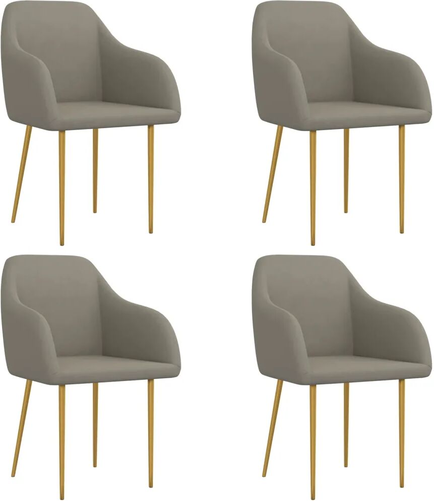 vidaXL Chaises de salle à manger 4 pcs Gris clair Velours