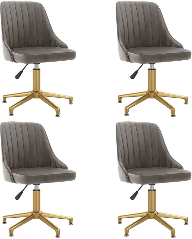 vidaXL Chaises pivotantes de salle à manger 4 pcs Gris clair Velours