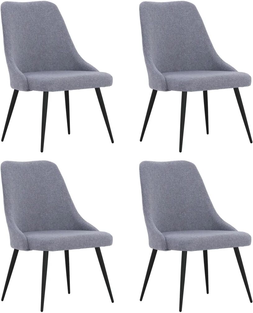 vidaXL Chaises de salle à manger 4 pcs Gris clair Tissu