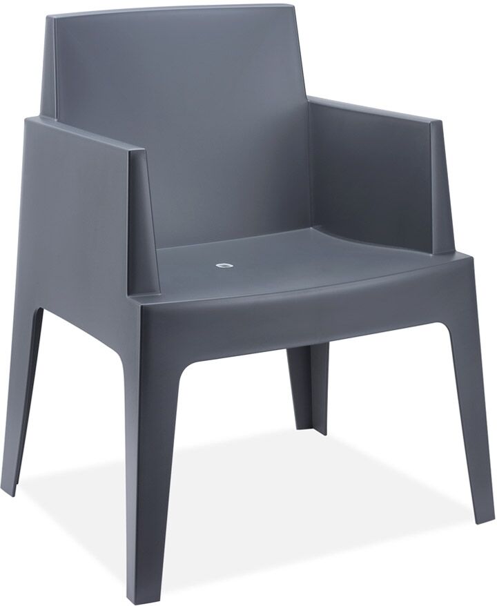 ALTEREGO Chaise design 'PLEMO' gris foncé en matière plastique