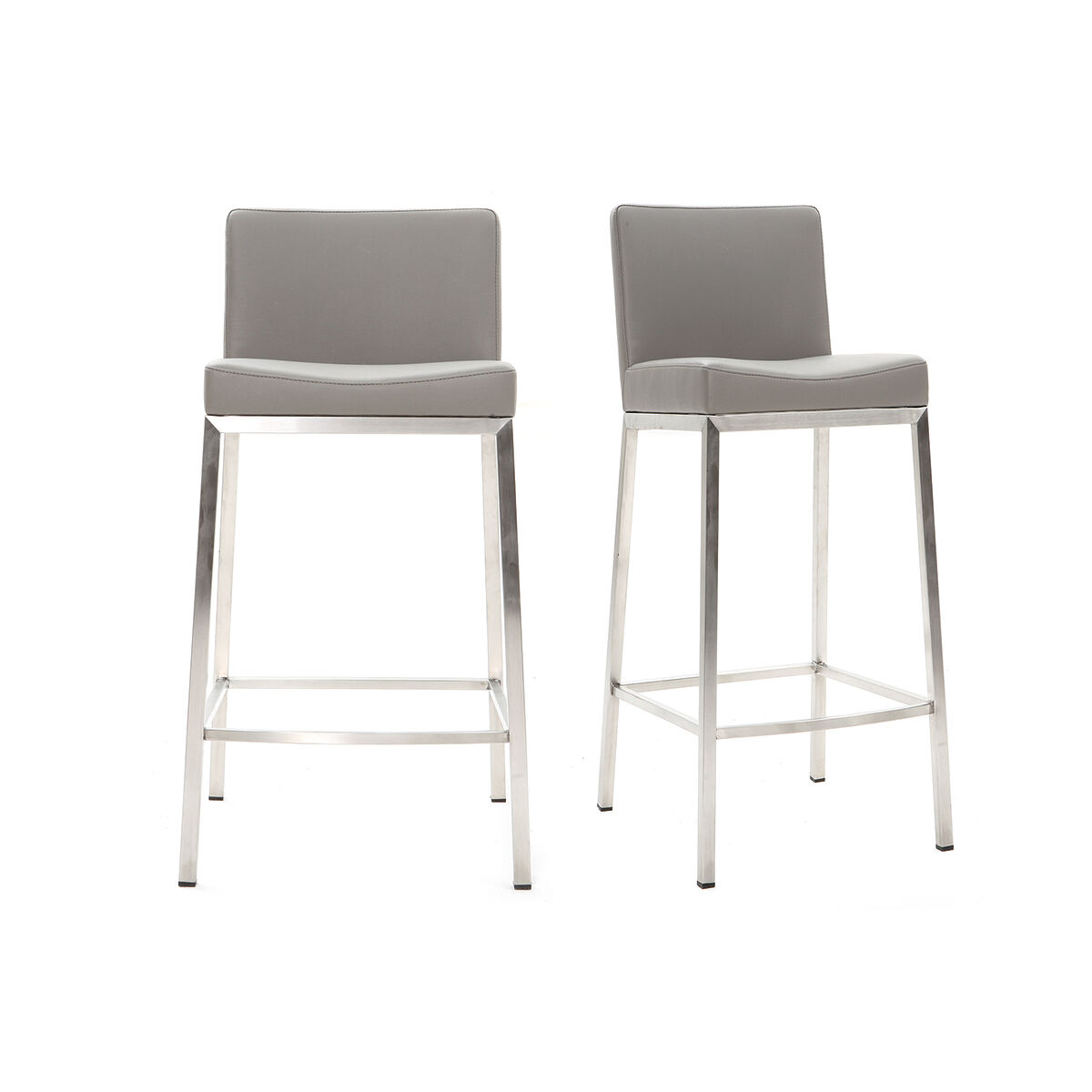 Miliboo Tabouret design gris H66 cm (lot de 2) EPSILON