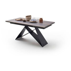 MCA furniture Esstisch »Kobe«, Esstisch Glas-Keramik mit Stirnauszug Holzoptik barrique + Schwarz Matt lackiert + Holzoptik barrique