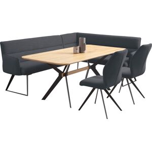 Home affaire Eckbankgruppe »Preston«, (4 tlg.), Moderne und bequeme... Grey Blue (Romeo 8002) + schwarz