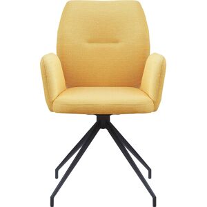 SalesFever Armlehnstuhl, Webstoff strukturiert, mit 180° Drehfunktion Gelb, Schwarz + Schwarz
