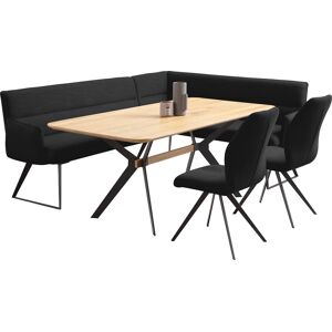 Home affaire Eckbankgruppe »Preston«, (4 tlg.), Moderne und bequeme... Jet Black (Romeo 8021) + schwarz