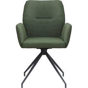 SalesFever Armlehnstuhl, Webstoff strukturiert, mit 180° Drehfunktion Grün, Schwarz + Schwarz