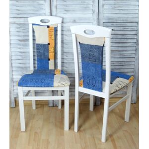 Home affaire 4-Fussstuhl »Kasia«, (Set), 2 St., Baumwollmix weiss/blau