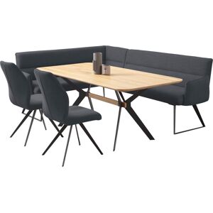 Home affaire Eckbankgruppe »Preston«, (4 tlg.), Moderne und bequeme... Grey Blue (Romeo 8002) + schwarz