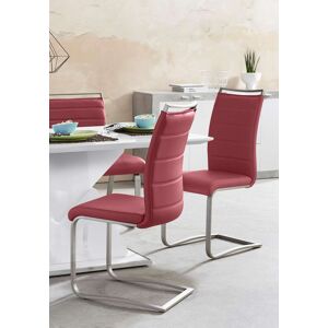 MCA furniture Freischwinger »Pescara«, (Set), 2 St., Kunstleder, Stuhl... bordeau x + Edelstahl gebürstet Größe