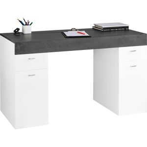 INOSIGN Schreibtisch »Sliding«, Tischplatte ausziehbar weiss Hochglanz /schiefer + schiefer Größe