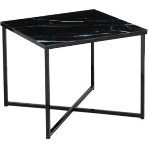 SalesFever Beistelltisch, Tischplatte in Marmoroptik Schwarz/Schwarz + Schwarz + Schwarz Größe