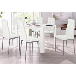 INOSIGN Essgruppe, (Set, 5 tlg.), mit Tisch in Weiss, Breite 120 cm Weiss mit Struktur/Weiss Größe