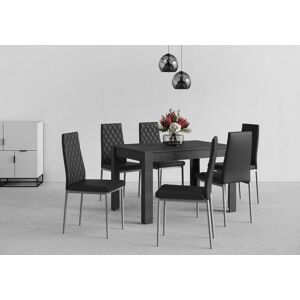 INOSIGN Essgruppe, (Set, 5 tlg.), 4 Stühle mit Tisch in schieferfarben,... schieferfarben/Schwarz Größe