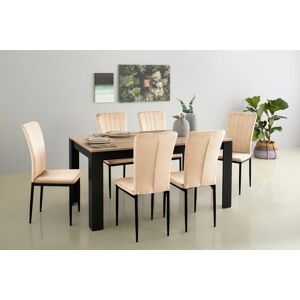 Home affaire Essgruppe »Bergamo«, (Set, 7 tlg.), moderne 7-tlg Essgruppe,... creme + creme + schwarz Größe