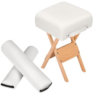 tectake Hocker + 2 Lagerungsrollen - weiss