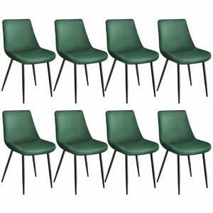 tectake 8er Set Stuhl Monroe Samtoptik - dunkelgrün