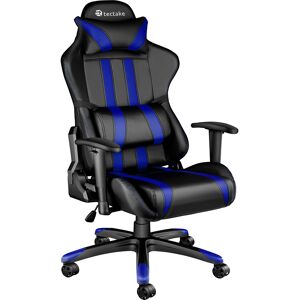 tectake Premium Racing Bürostuhl mit Streifen - schwarz/blau