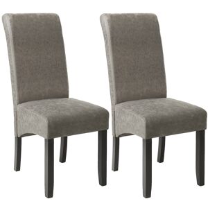 tectake 2 Esszimmerstühle mit ergonomischer Sitzform - grau marmoriert