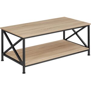 tectake Couchtisch Pittsburgh 100x55x45,5cm - Industrial Holz hell, Eiche Sonoma