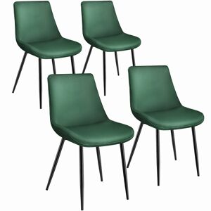 tectake 4er Set Stuhl Monroe Samtoptik - dunkelgrün