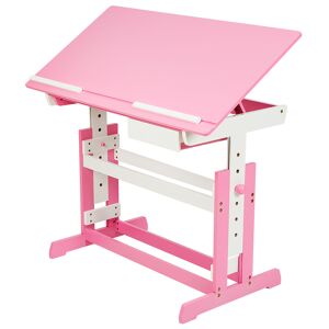 tectake Schreibtisch höhenverstellbar 109x55x63-94cm - pink