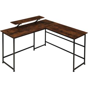 tectake Schreibtisch Melrose 140x130x76,5cm - Industrial Holz dunkel, rustikal