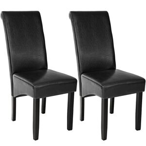 tectake 2 Esszimmerstühle mit ergonomischer Sitzform - schwarz