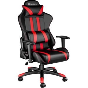 tectake Premium Racing Bürostuhl mit Streifen - schwarz/rot